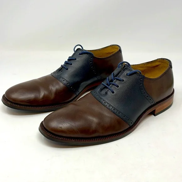 Cole Haan Brown and Blue Leather Oxfords Cole Haan Vintage Brown Blue Men main image 4